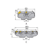 Face milling FMA03 Kr: 45°  FMA03-080/100/125/200/250-A27/B32/C60-SE12/15-04/05/06/08 - Makotools Industrial Supply Tools for Metal Cutting